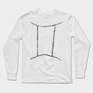 Dark and Gritty Gemini Zodiac Sign Long Sleeve T-Shirt